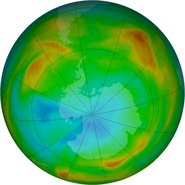 Antarctic ozone map for 01 August 1979